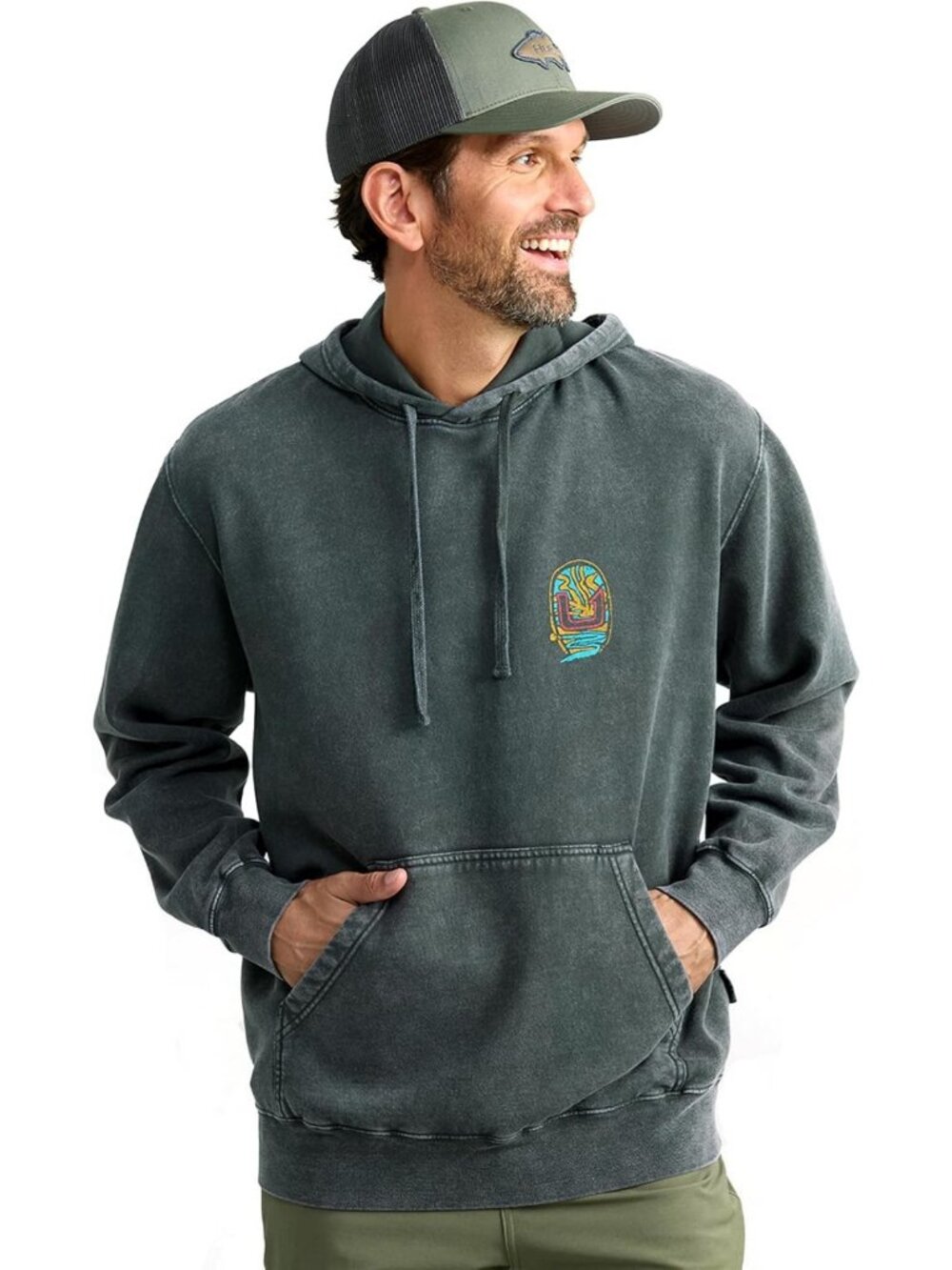 HUK Men's Huk Cotton Fleece Graphic Hoodie, Performance Fishing Sweatshirt